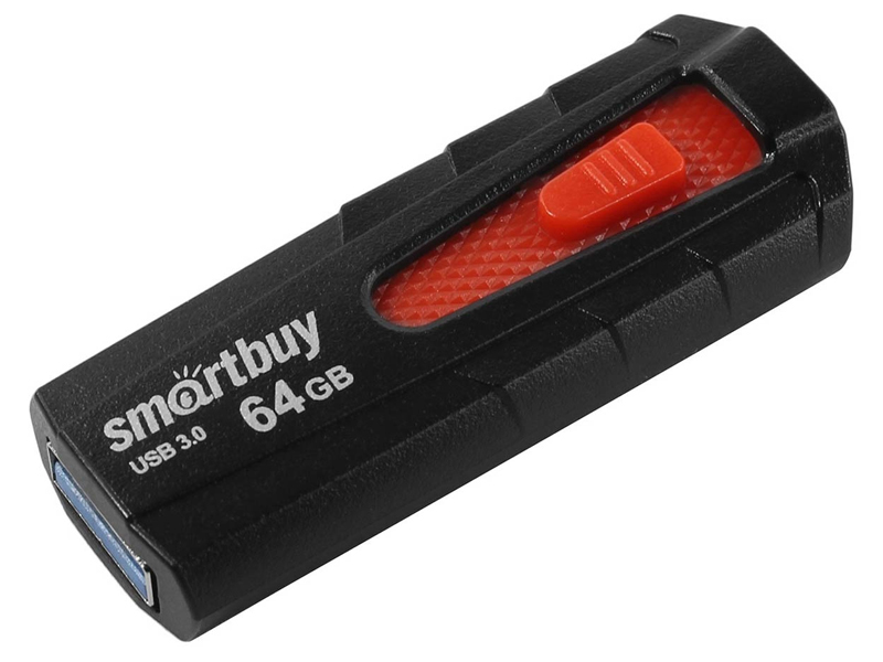 

USB Flash Drive 64Gb - SmartBuy Iron Black-Red SB64GBIR-B3, SB64GBIR-B3