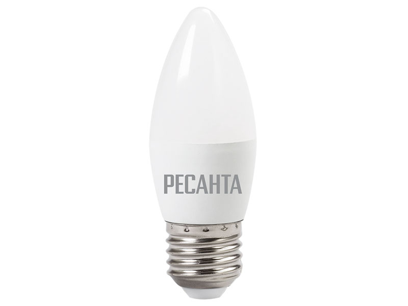 

Лампочка Ресанта Свеча LL-R-C37-6W-230-3K-E27 76/1/9, LL-R-C37-6W-230-3K-E27