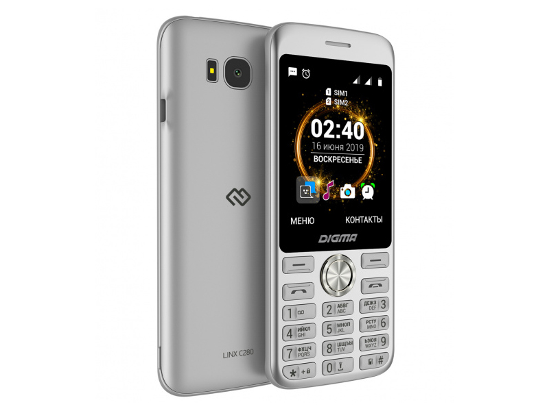 

Сотовый телефон Digma Linx C280 Silver, Linx C280