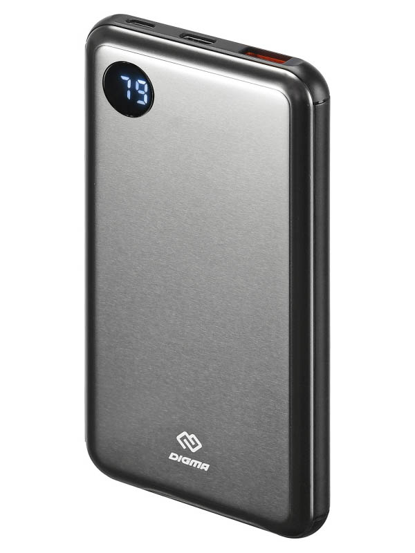 фото Внешний аккумулятор digma power bank dg-10000-sml-bl 10000mah dark grey