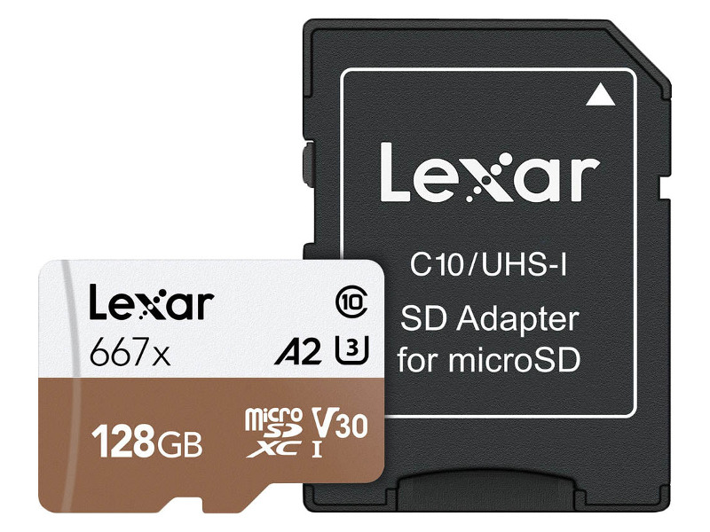 фото Карта памяти 128gb - lexar micro secure digital xc 667x class 10 u3 a1 v30 lsdmi128b667a с переходником под sd