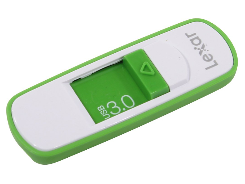 фото Usb flash drive 64gb - lexar jumpdrive s75 white-green ljds75-64gabeu