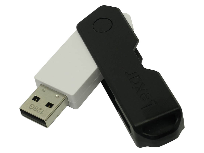 фото Usb flash drive 128gb - lexar jumpdrive twistturn2 black-white ljdtt2-128abbk