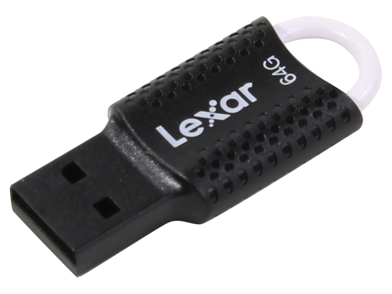 фото Usb flash drive 64gb - lexar jumpdrive v40 black-white ljdv40-64gab