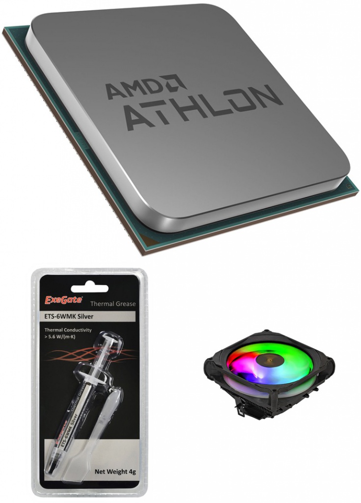 фото Процессор amd athlon 200ge (3200mhz/am4/l2+l3 5120kb) yd200gc6m2ofb oem выгодный набор + серт. 200р!!!