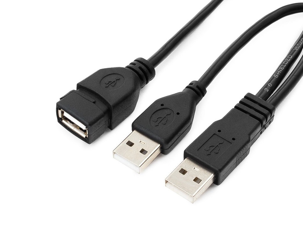 фото Аксессуар gembird cablexpert pro usb2.0 2xam/af 90cm black ccp-usb22-amaf-3