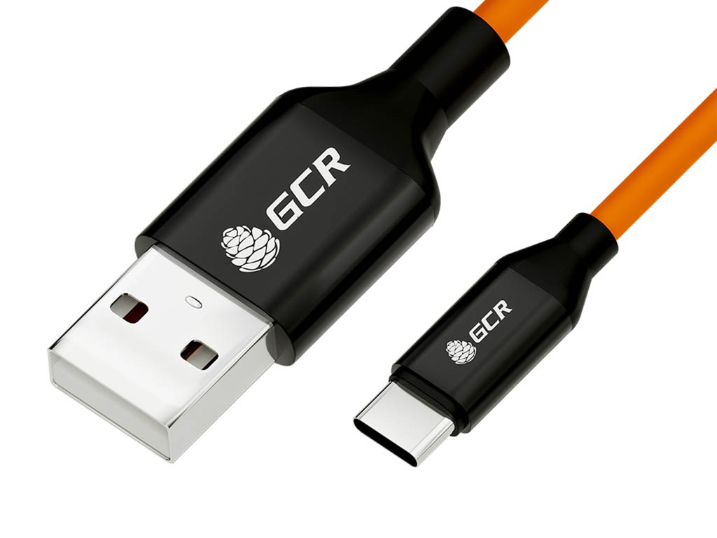 

Аксессуар Greenconnect USB - Type-C 3A 50cm Black-Orange GCR-51747, GCR-51747
