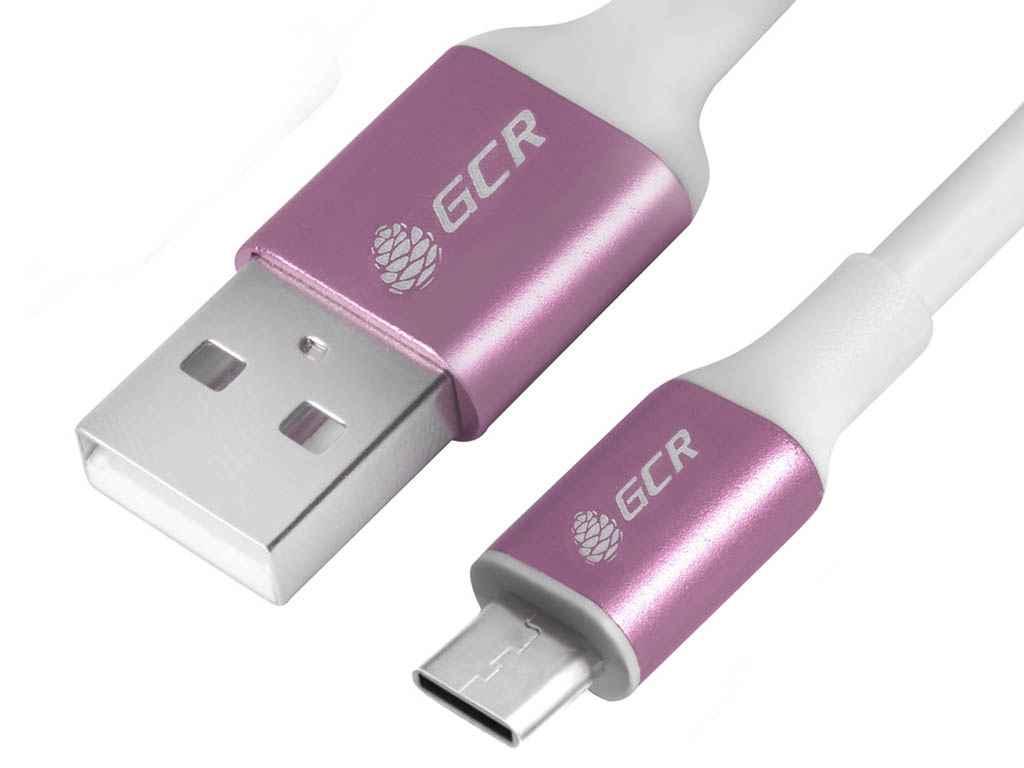 фото Аксессуар greenconnect usb 2.0 am/cm 1m white-pink gcr-50783