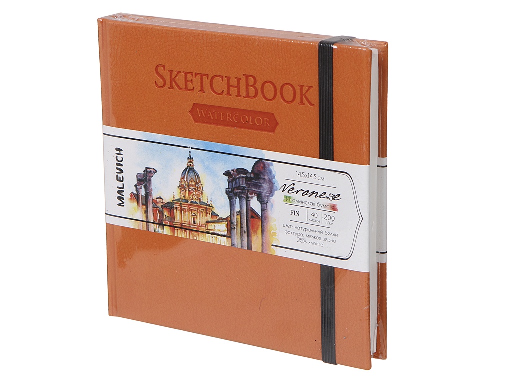 

Скетчбук для акварели Малевичъ Veroneze Orange 200г/м 14.5х14.5cm 40л 401472, Veroneze