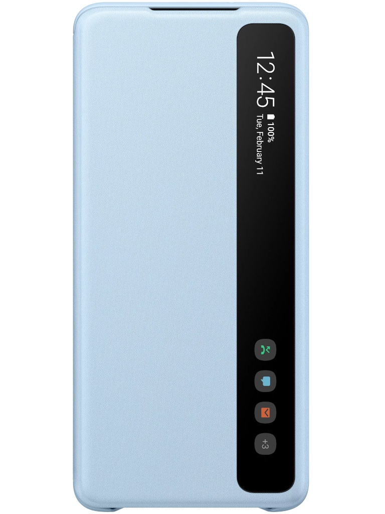 фото Чехол для samsung galaxy s20 plus smart clear view cover sky blue ef-zg985clegru