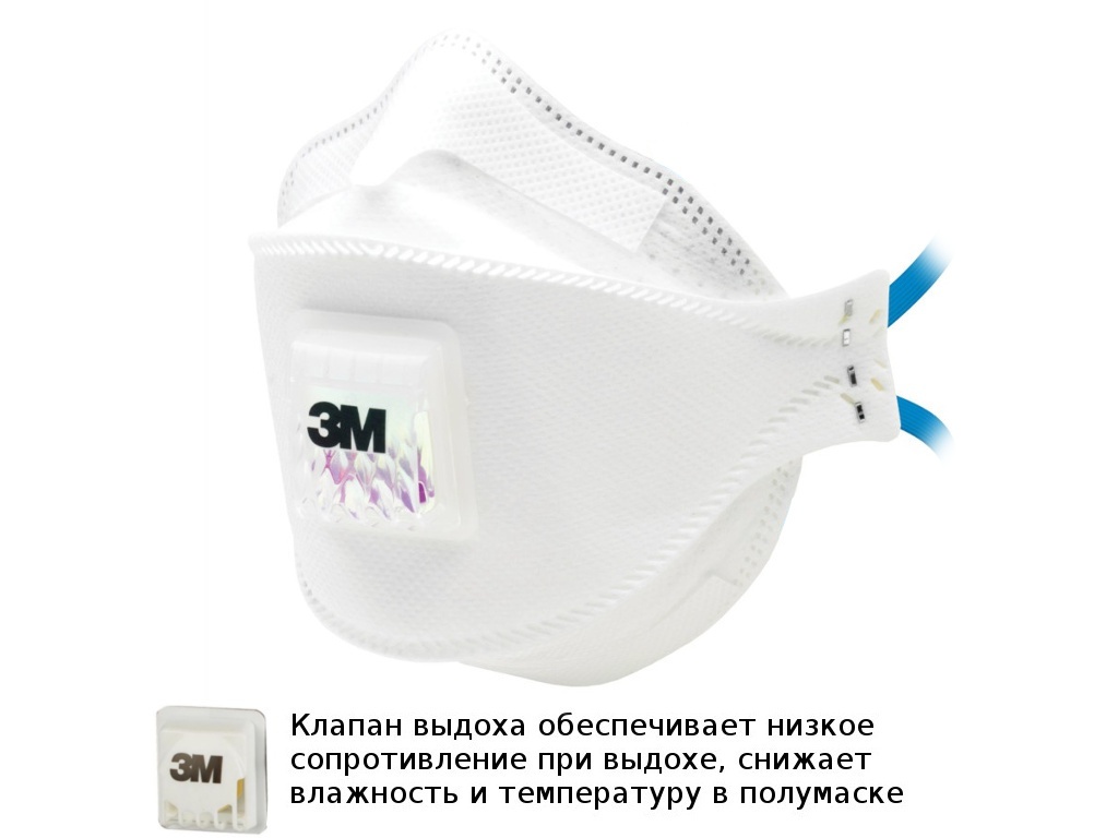 фото Защитная маска 3m aura 9322+ gen3 класс защиты ffp2 (до 12 пдк) c клапаном 7100208964