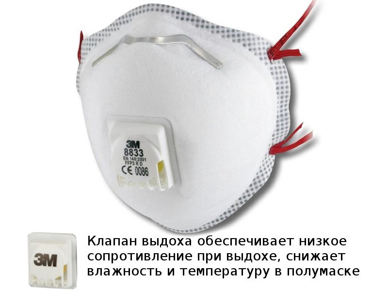 фото Защитная маска 3m 8833 класс защиты ffp3 (до 50 пдк) 7100057145