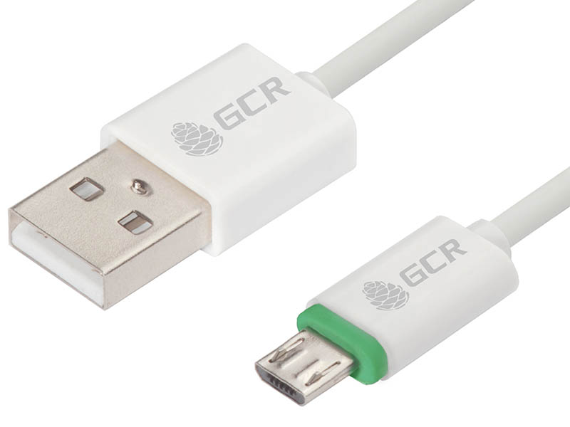 

Аксессуар Greenconnect USB 2.0 AM - microB 5pin 3m White-Green GCR-51779, GCR-51779