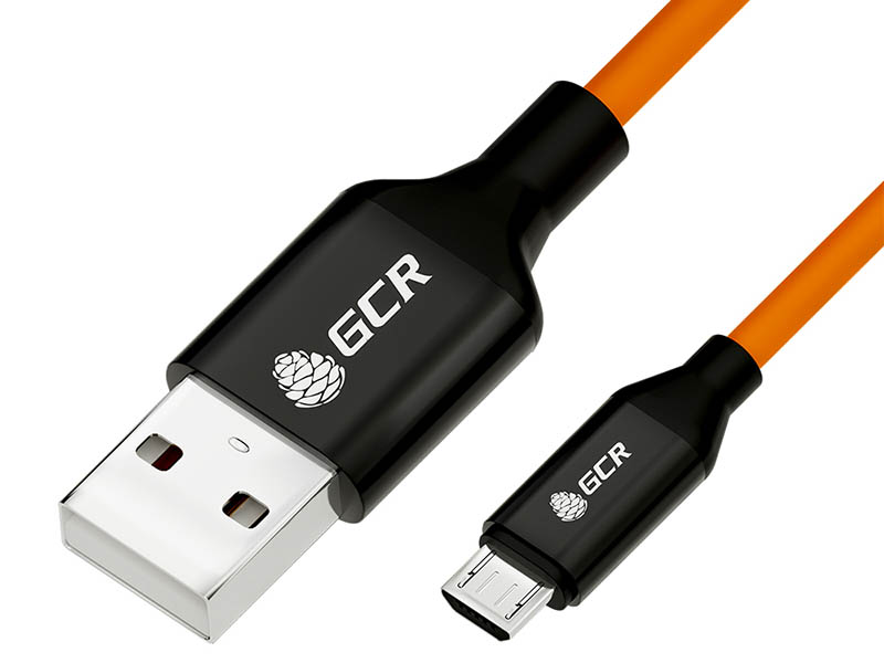 фото Аксессуар greenconnect usb - microusb 3m orange-black gcr-51771