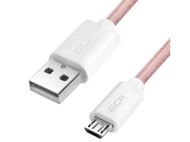 Аксессуар GCR USB - MicroUSB 1m Pink GCR-51689