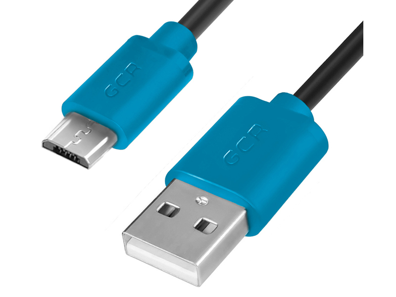 

Аксессуар Greenconnect USB 2.0 AM - microB 5pin 1m Black-Blue GCR-51672, GCR-51672