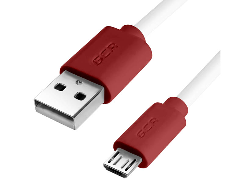 

Аксессуар Greenconnect USB 2.0 AM - microB 5pin 50cm White-Red GCR-51500, GCR-51500