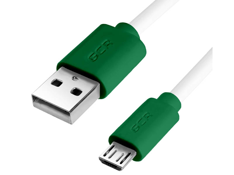 Аксессуар Greenconnect USB 2.0 AM - microB 5pin 50cm White-Green GCR-51499