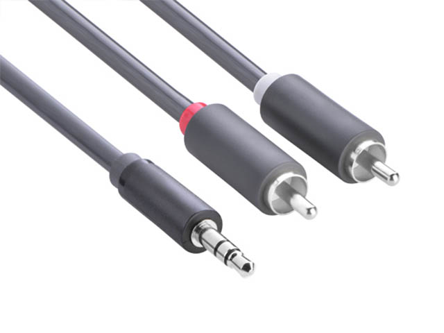 фото Аксессуар greenconnect jack 3.5mm - 2xrca 20m black gcr-51731