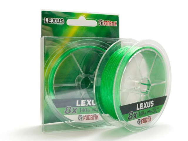 фото Леска fanatik lexus pe x8 (#1,2) 0.18mm 140m light green lxpex814012