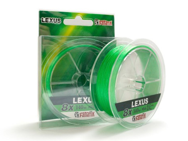 фото Леска fanatik lexus pe x8 (#0,4) 0.10mm 140m light green lxpex814004