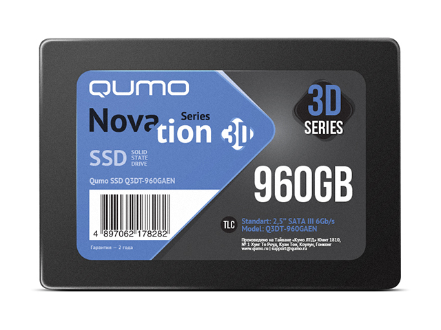Твердотельный накопитель Qumo Novation TLC 3D SSD 960Gb Q3DT-960GAEN