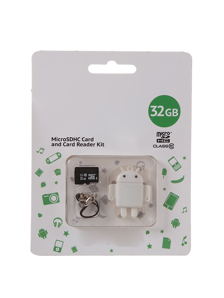 

Карта памяти 32Gb - Qumo Fundroid Micro Secure Digital HC Class 10 White QM32GCR-MSD10-FD-WHT с картридером USB, QM32GCR-MSD10-FD-WHT
