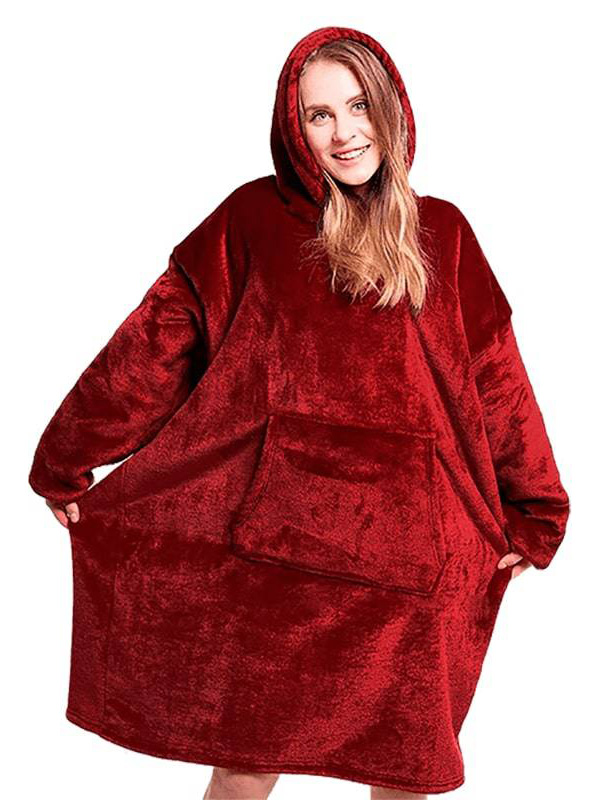 фото Плед с капюшоном veila huggle ultra plush blanket hoodie 3560 bordo