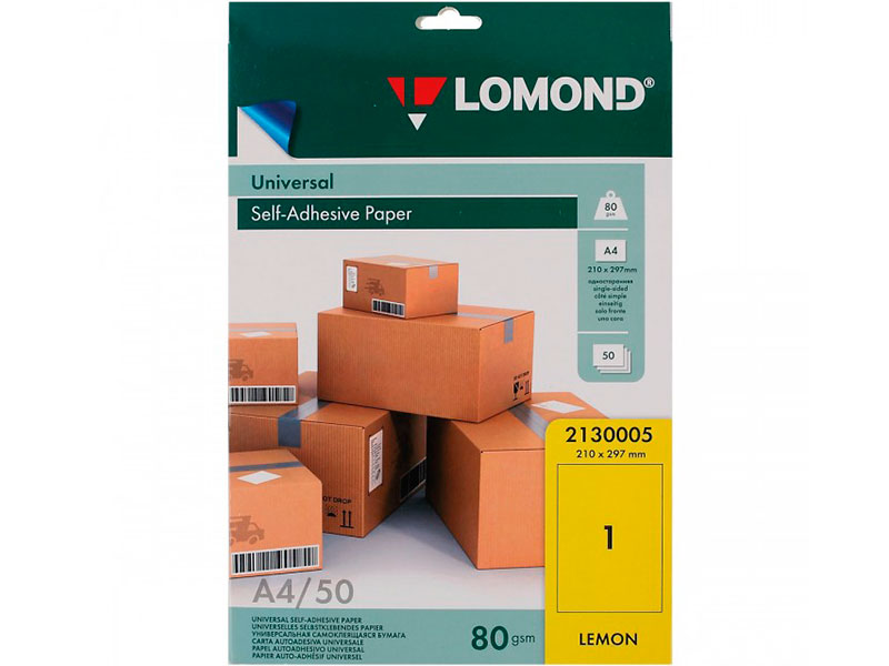 

Бумага Lomond A4 80g/m2 50 листов Lime Yellow 2130005, 2130005