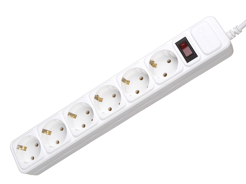 фото Сетевой фильтр 5bites 6 sockets 1.8m white sp6w-118