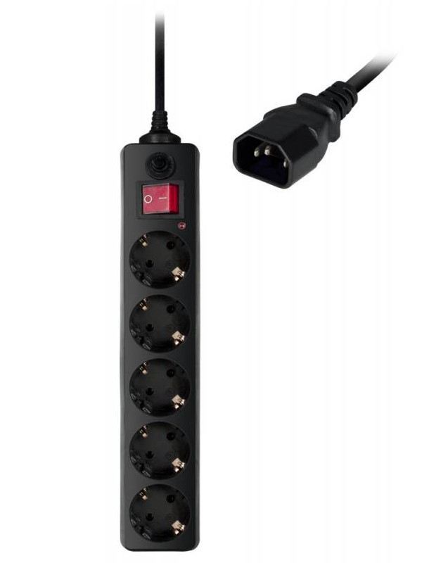 фото Сетевой фильтр buro 5 sockets 1.8m black 500sh-1.8-ups-b