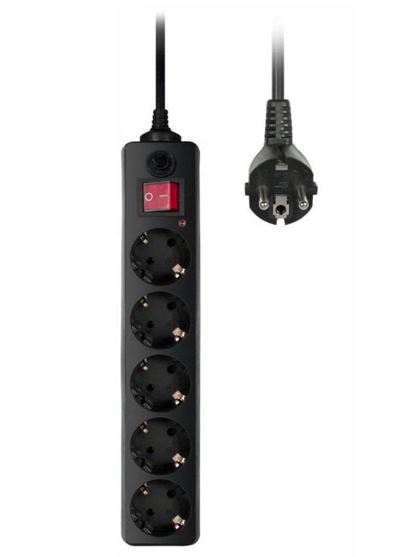 фото Сетевой фильтр buro 5 sockets 1.8m black 500sh-1.8-b