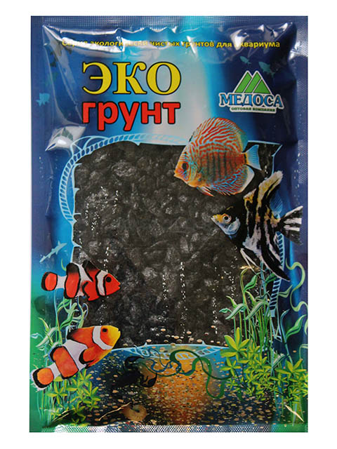 фото Цветная мраморная крошка эко грунт 5-10mm 7kg black 7-1031