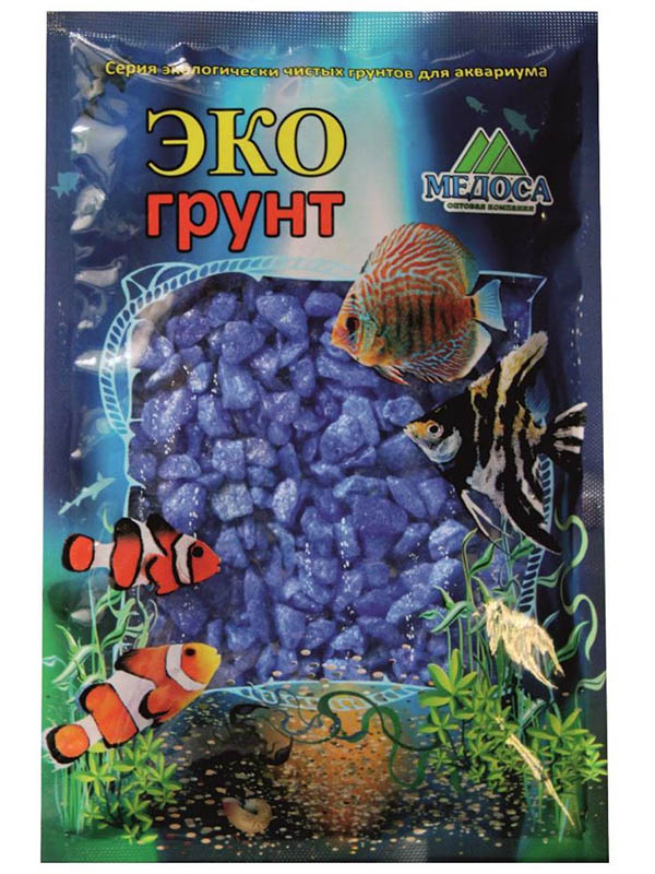 фото Цветная мраморная крошка эко грунт 5-10mm 7kg blue 7-1037