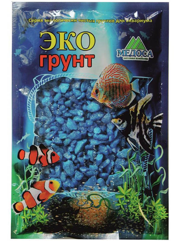 фото Цветная мраморная крошка эко грунт 5-10mm 7kg light blue 7-1036