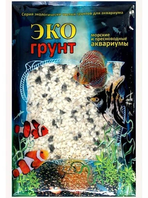 

Цветная мраморная крошка Эко грунт 2-5mm 7kg Black/White 7-1041, 7-1041