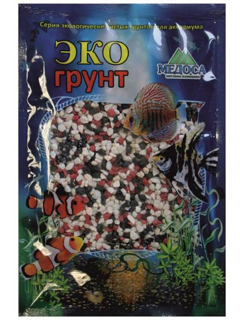 фото Цветная мраморная крошка эко грунт 2-5mm 7kg red/black/white 7-1051