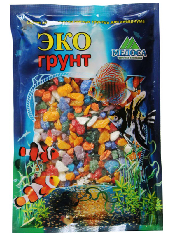 фото Цветная мраморная крошка эко грунт 5-10mm 3.5kg микс г-0267