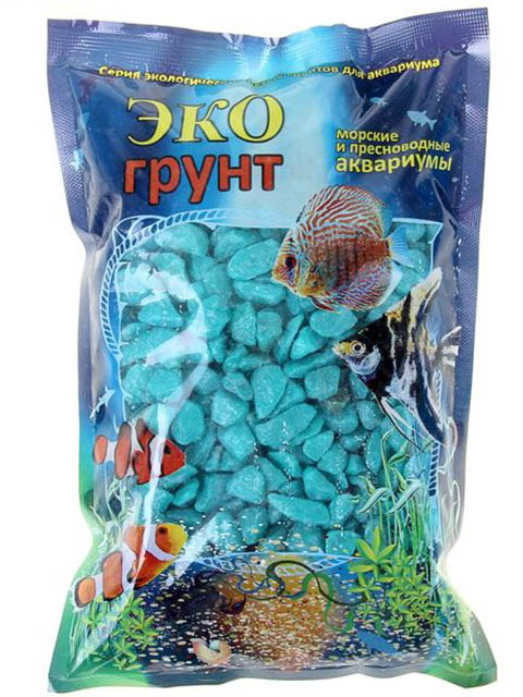 фото Цветная мраморная крошка эко грунт 5-10mm 1kg turquoise 310017