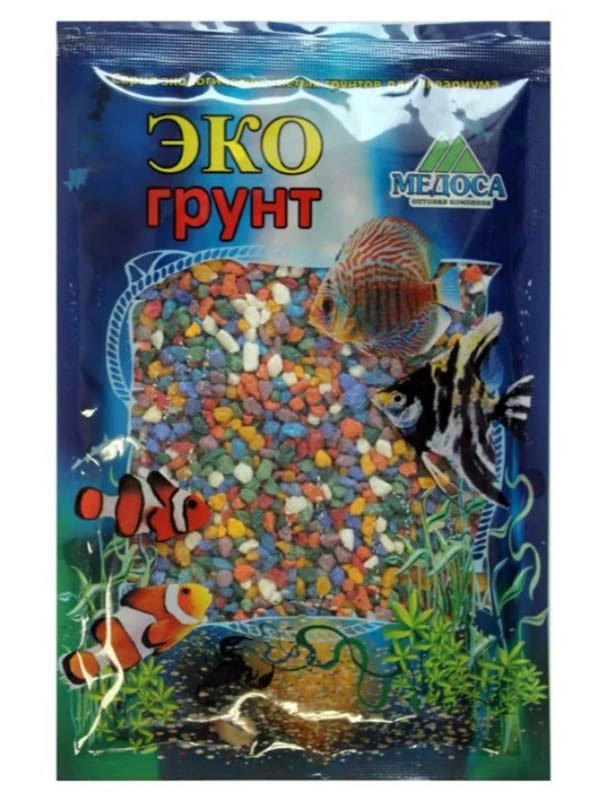 фото Цветная мраморная крошка эко грунт 2-5mm 1kg микс 500026