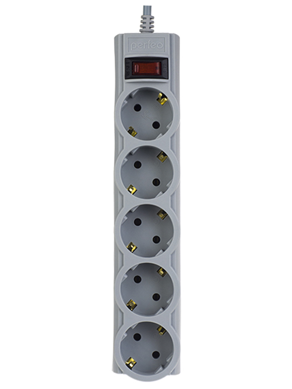 фото Сетевой фильтр perfeo powerx 5 sockets 5m grey pf_a4719