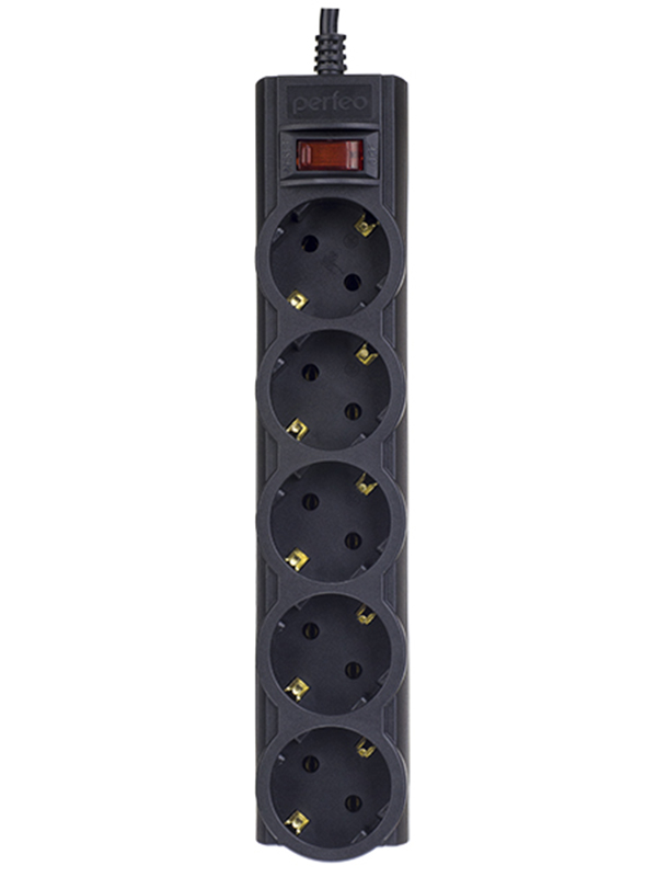 фото Сетевой фильтр perfeo powerx 5 sockets 1.8m black pf_a4714