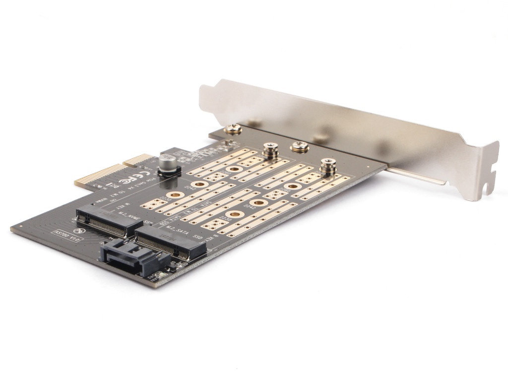 цена Контроллер AgeStar AS-MC02 PCI-E - M.2 SATA SSD / M.2 NVME SSD