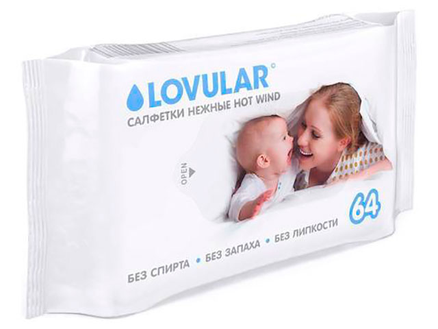 

Салфетки LOVULAR 64шт 429017, 429017