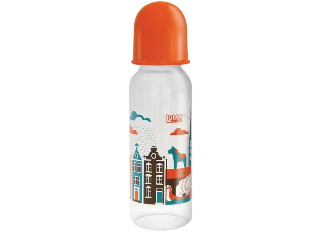 фото Бутылочка с соской lubby я люблю 250ml от 0 мес. orange 12021