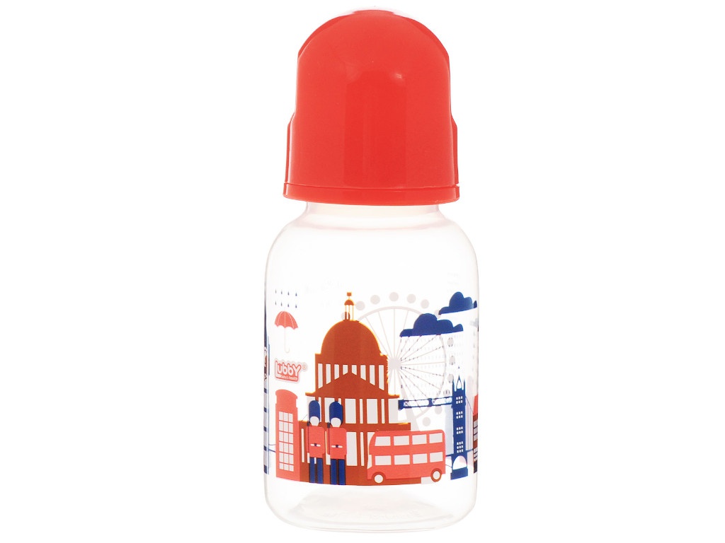 фото Бутылочка с соской lubby я люблю 125-130ml от 0 мес. red 12020