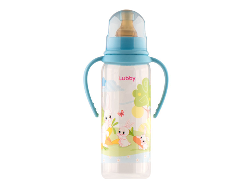 

Бутылочка с соской Lubby Веселые животные 250ml от 0 мес. Light Blue 11389, 11389