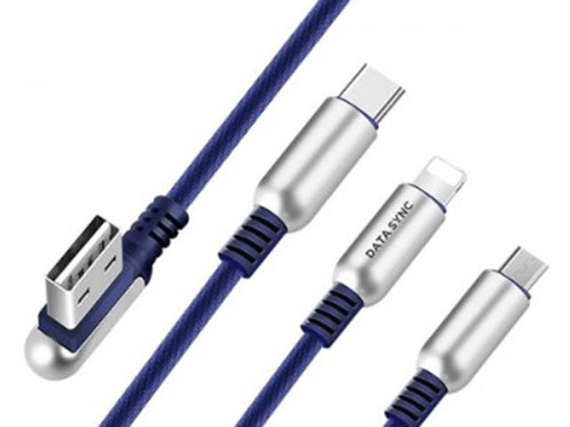 фото Аксессуар hoco u17 capsule lightning + microusb + type-c blue