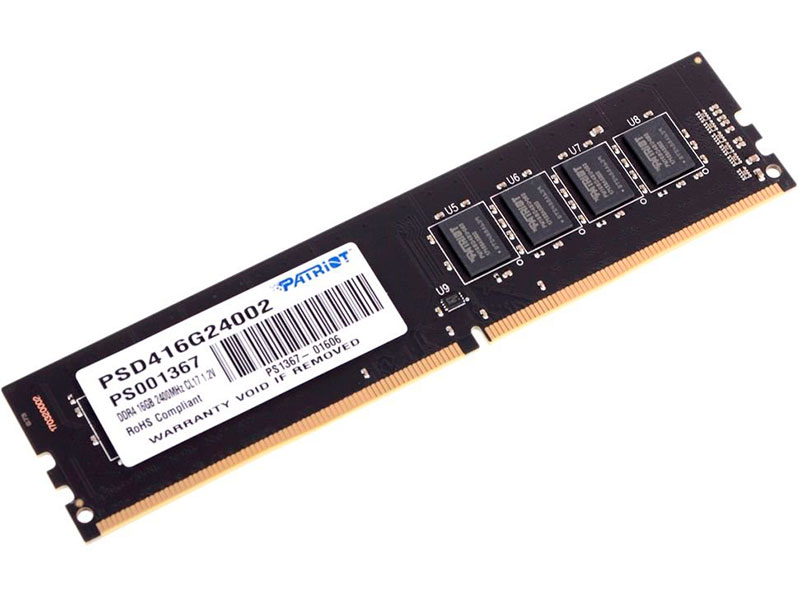 Модуль памяти Patriot Memory SL 16 ГБ DDR4 2400 МГц DIMM CL17 PSD416G24002 модуль памяти axle ddr3l so dimm 1600mhz pc 12800 cl17 8gb 44912