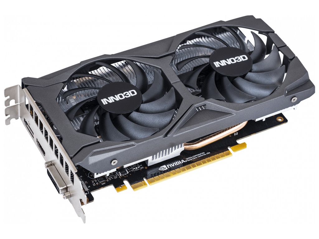 

Видеокарта Inno3D GeForce GTX 1650 Super Twin X2 OC 1530Mhz PCI-E 3.0 4096Mb 12000Mhz 128 bit HDMI DP DVI-D N165S2-04D6X-1720VA31, GTX 1650 SUPER TWIN X2 OC N165S2-04D6X-1720VA31